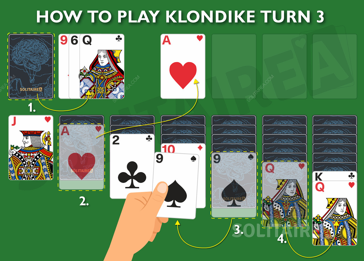 Cómo jugar al Solitario Klondike Turno 3