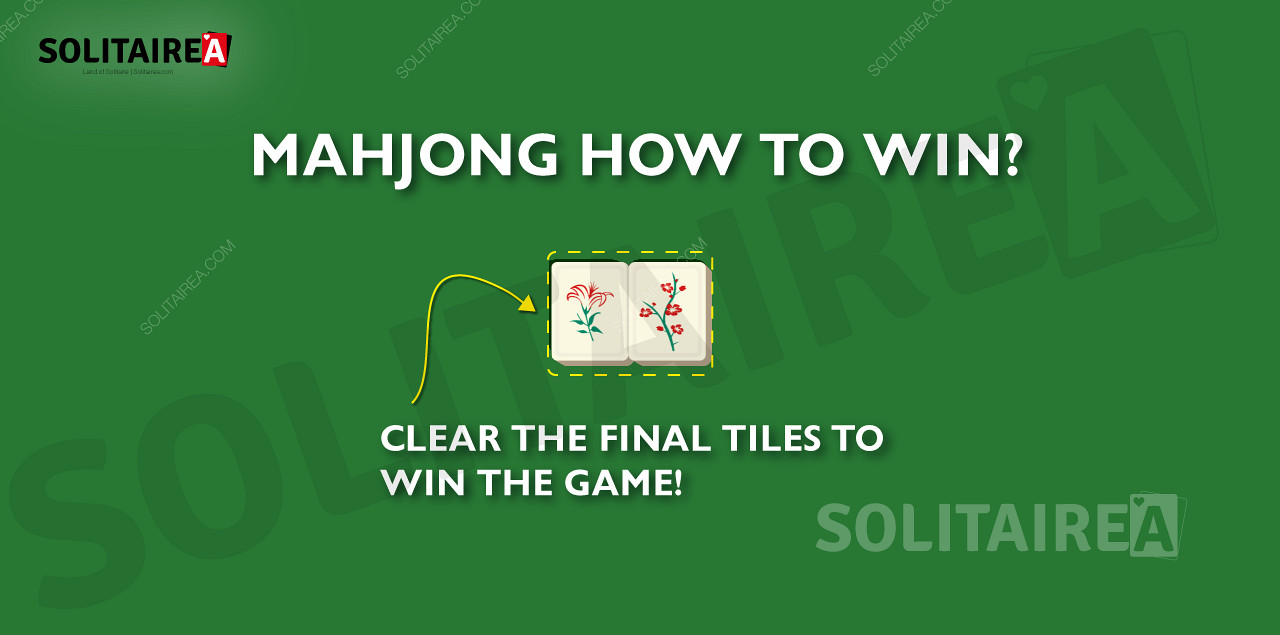 El juego Mahjong se gana cuando se eliminan todas las fichas.